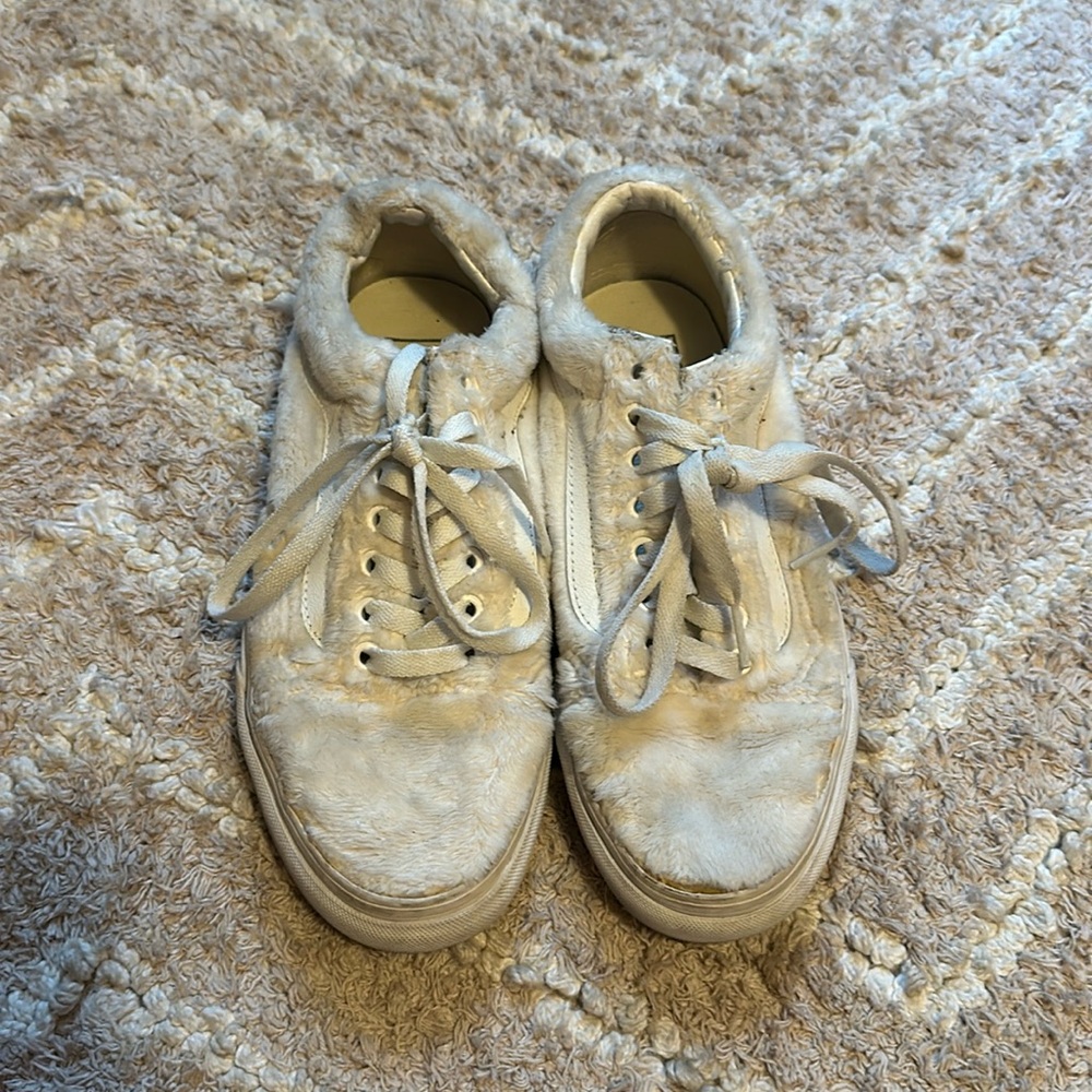 Cream Fluffy Vans